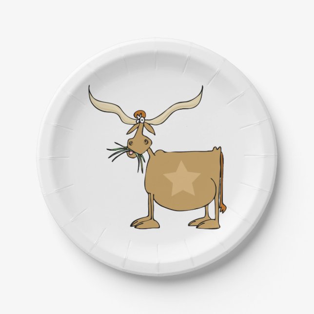 Prato De Papel Texas Longhorn Cow (Frente)