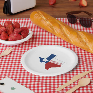 Prato De Papel Texas Shaple Lone Star State Flag Party