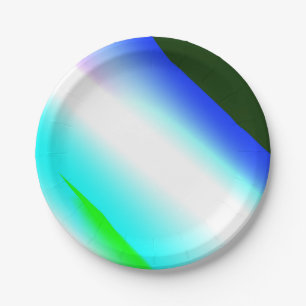 Prato De Papel Texto azul verde do arco-íris abstrato