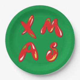 Prato De Papel Texto de Bolha do Xmas