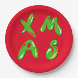 Prato De Papel Texto de Bolha do Xmas