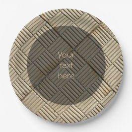 Prato De Papel Texto Personalizado do Padrão Mediterrânico de Azu