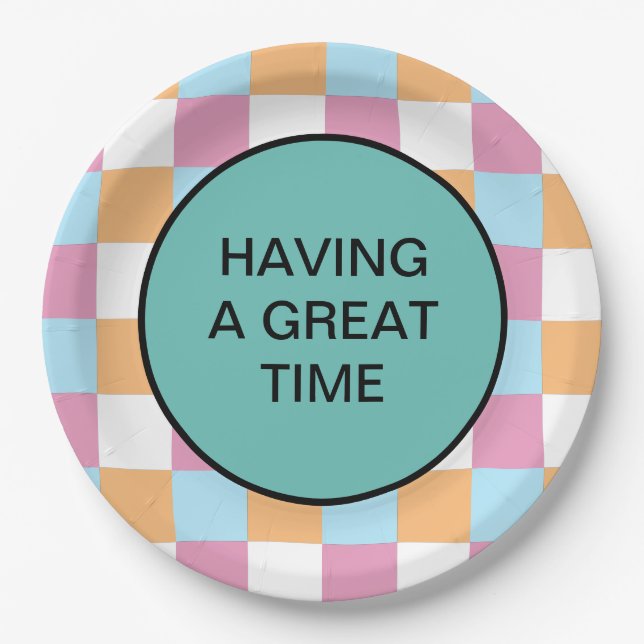 Prato De Papel Texto personalizado engraçado (Frente)