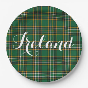 Prato De Papel Texto personalizável e artan nacional irlandês