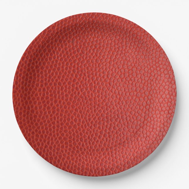 Prato De Papel Textura de couro vermelho (Frente)