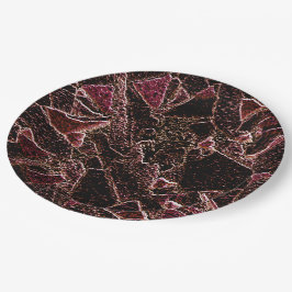 Prato De Papel Textura estilo rocha marrom entalhada