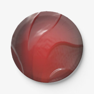 Prato De Papel textura plástica vermelha-escura