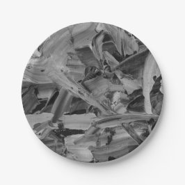 Prato De Papel Textura Preta