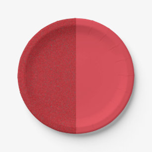 Prato de Papel Texturizado Vermelho com Duas Cores