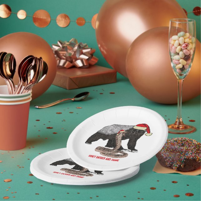 Prato De Papel Texugo versus Cobra Natal Incrível (Múltiplo)