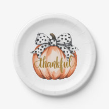 Thankful Pumpkin with Polka Dot Bow