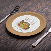 Thanksgiving Simple Cornucopia Elegant Give Thanks