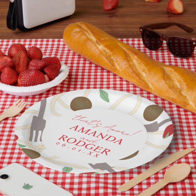 Prato De Papel That’s Amore Italian Pasta Wedding (Piquenique)