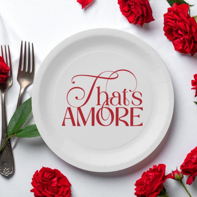 Prato De Papel That’s Amore Red script Bridal Shower (Criador carregado)