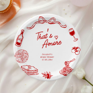 Prato De Papel That's Amore Coquette Chuveiro de Noiva Italiano P