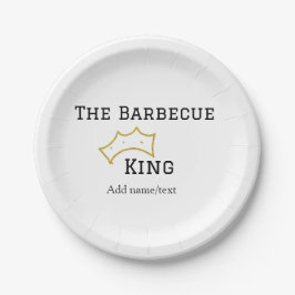 Prato De Papel The Barbecue king crownadd name text cooking best
