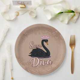 Prato De Papel The black swan, queen of the water.