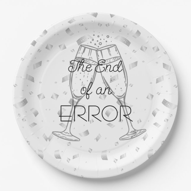 Prato De Papel The End of an Error Champagne Divorce Party (Frente)