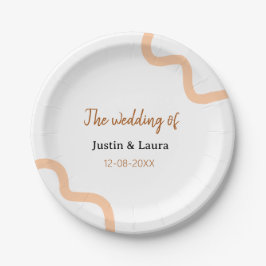 Prato De Papel The wedding of add bride groom name date peach