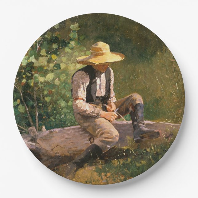 Prato De Papel The Whittling Boy (por Winslow Homer) (Frente)