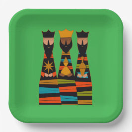Prato De Papel Three Wise Men Modern Mid-Century