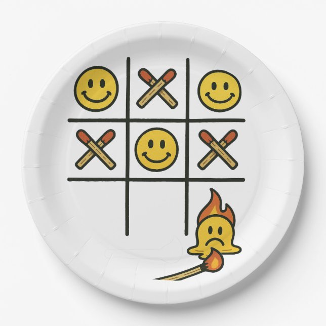 Prato De Papel Tic Tac Toe (Frente)