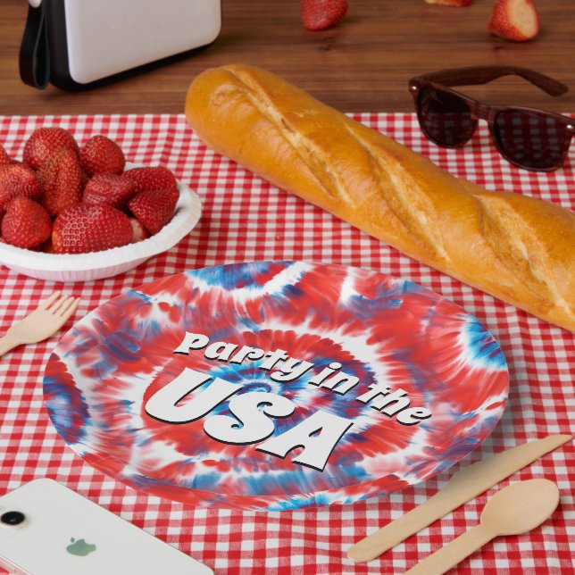 Prato De Papel Tie-Dye (Piquenique)