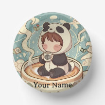 Tigela de Cerâmica Café Panda Divertido