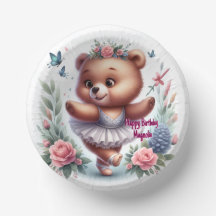 Tigelas de Aniversário do Urso de Ballet
