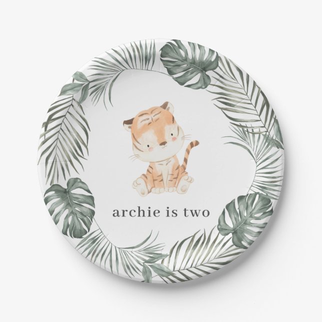 Prato De Papel Tiger Birthday (Frente)