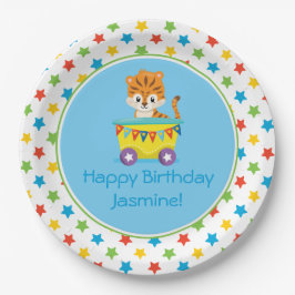 Prato De Papel Tigre do trem | do circo | personalizado