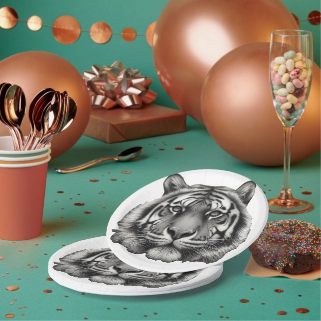 Prato De Papel Tigre Face (Múltiplo)