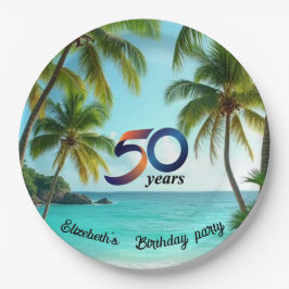 Prato De Papel tiki luau tropical beach partyPaper Plate