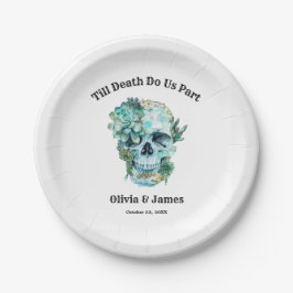 Prato De Papel Til Death Nos Parte Do Casamento De Halloween Góti