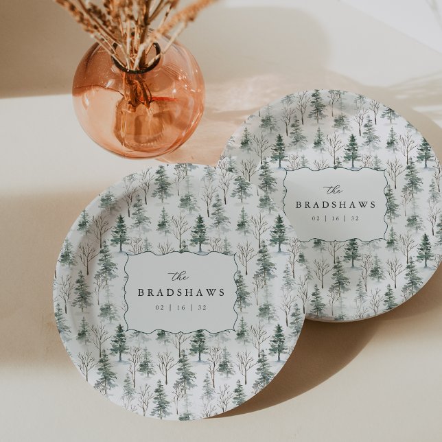 Prato De Papel Timber Grove Evergreen Forest Wedding (Criador carregado)