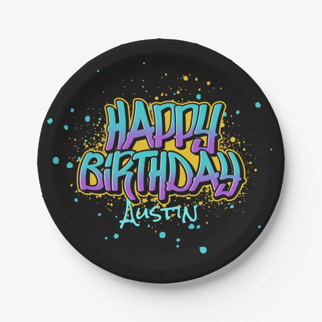 Prato De Papel Tinta de Mensagem do grafite (Frente)