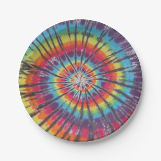 Prato De Papel Tinta Tie Dye Remoinho