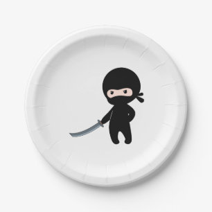 Prato De Papel Tiny Angry Ninja