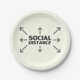 Prato De Papel Típica moderna à distância social marfim engraçado
