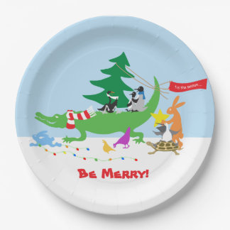 Prato De Papel Tis the Season Merry Paper Plates