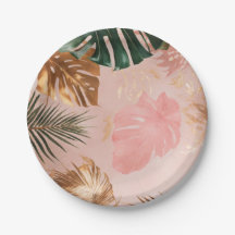 Título: Vintage Tropical Elegance Paper Plates