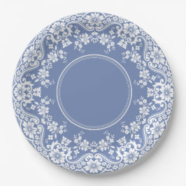 Prato De Papel Toalhinha de Renda em Jasperware Azul Wedgwood