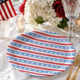 Prato De Papel Toda a Festa Patriótica Americana de 4 de Julho
