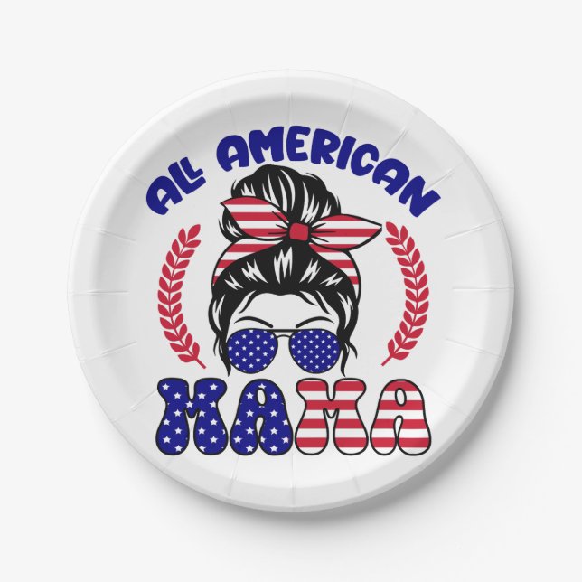 Prato De Papel Todas as mamas americanas (Frente)