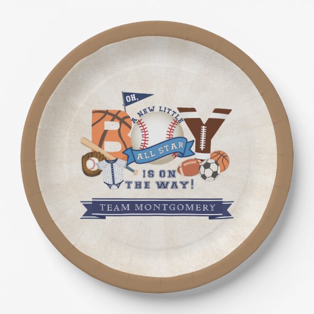 Prato De Papel Todos os Chás de fraldas Star Sports Boy (Frente)