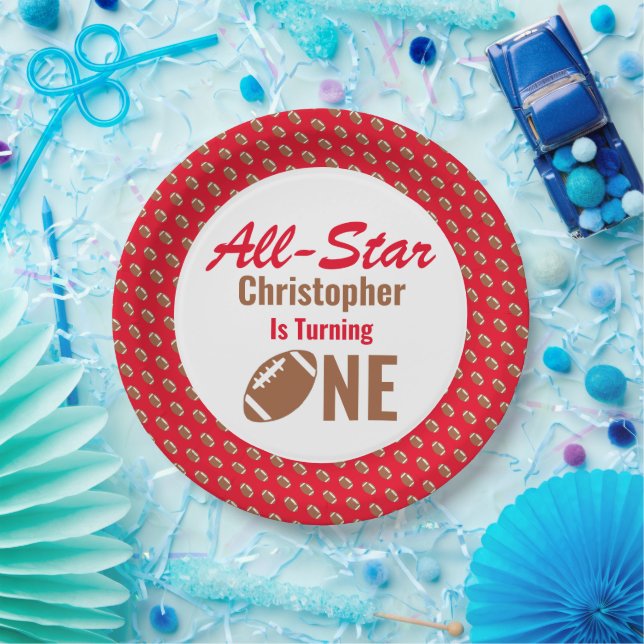 Prato De Papel Todos os primeiros aniversarios de futebol (Festa)