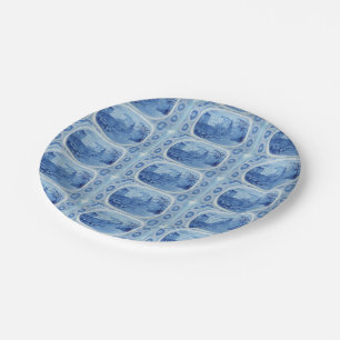 Prato De Papel Toile Azul-Willow Pintado à Mão