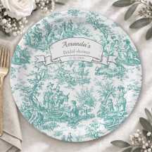 Toile de Jouy floral turquesa vintage