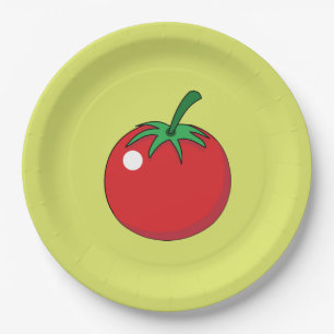 Prato De Papel Tomate Vermelho