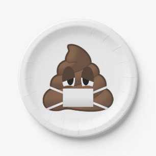 Prato De Papel Tombadilho doente Emoji da máscara